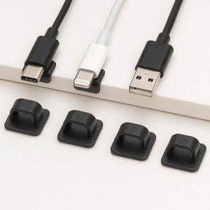 Self Adhesive Cable Clips Cord Organizer Plastic Wire Management Clips For Car Office Nightstand Wall Charging Cables